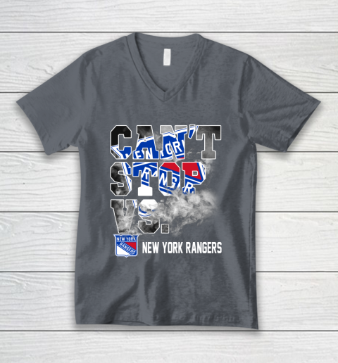 NHL New York Rangers Hockey Can't Stop Vs V-Neck T-Shirt 4