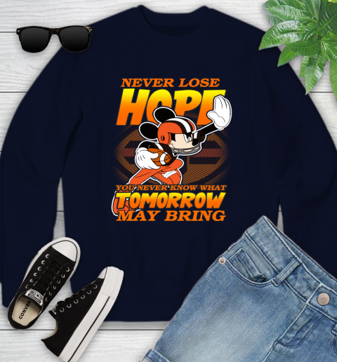 Cleveland Browns NFL Football Mickey Disney Never Lose Hope Youth Sweatshirt 2
