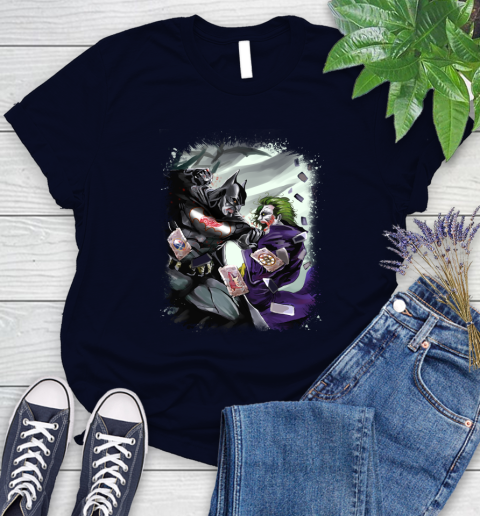 Detroit Red Wings NHL Hockey Batman Fighting Joker DC Comics Women's T-Shirt 3
