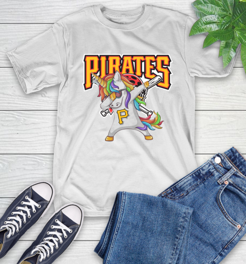 Pittsburgh Pirates MLB Baseball Funny Unicorn Dabbing Sports T-Shirt