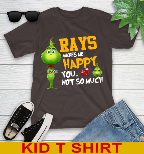 MLB Tampa Bay Rays Makes Me Happy You Not So Much Grinch Baseball Sports Youth T-Shirt 6