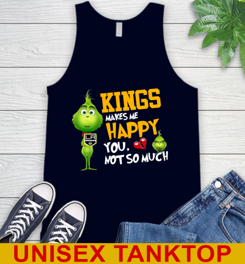 NHL Los Angeles Kings Makes Me Happy You Not So Much Grinch Hockey Sports Tank Top 2