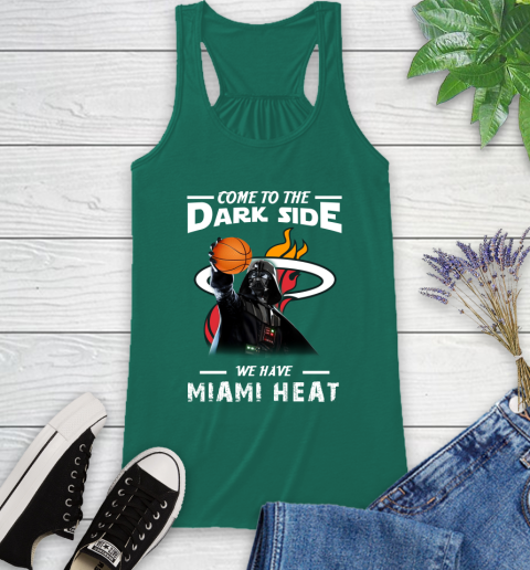 NBA Come To The Dark Side We Have Miami Heat Star Wars Darth Vader Basketball Racerback Tank 6