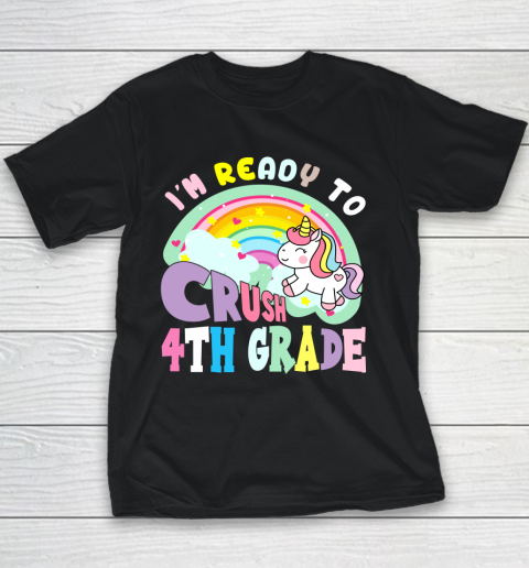 Back to school shirt ready to crush 4th grade unicorn Youth T-Shirt