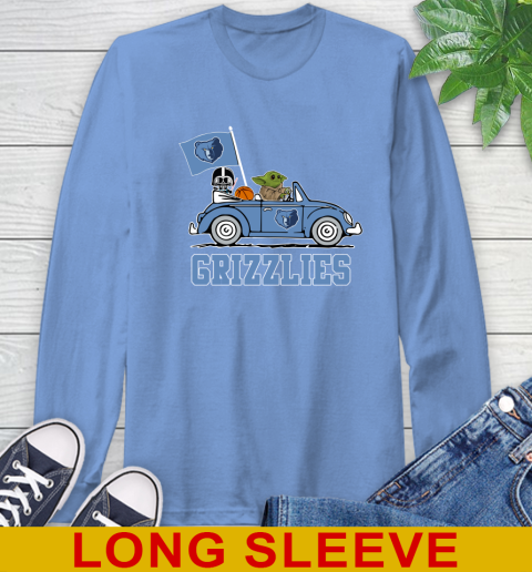 NBA Basketball Memphis Grizzlies Darth Vader Baby Yoda Driving Star Wars Shirt Long Sleeve T-Shirt 11