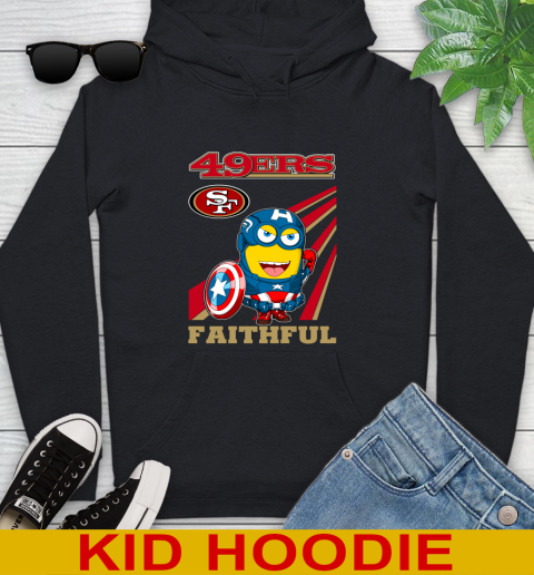 Nfl Football San Francisco 49ers Captain America Marvel Avengers Minion Faithful Shirt Youth Hoodie Tee For Sports