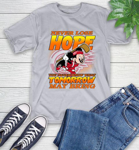 Detroit Red Wings NHL Hockey ootball Mickey Disney Never Lose Hope T-Shirt 6