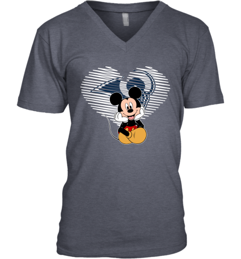NFL Los Angeles Rams The Heart Mickey Mouse Disney Football T Shirt HAE415D9mFI v neck unisex 8 95 151514 front heather navy