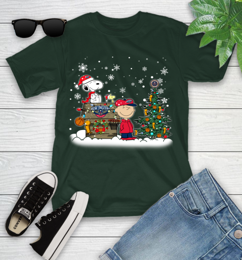 New Orleans Pelicans NBA Basketball Christmas The Peanuts Movie Snoopy Championship Youth T-Shirt 5