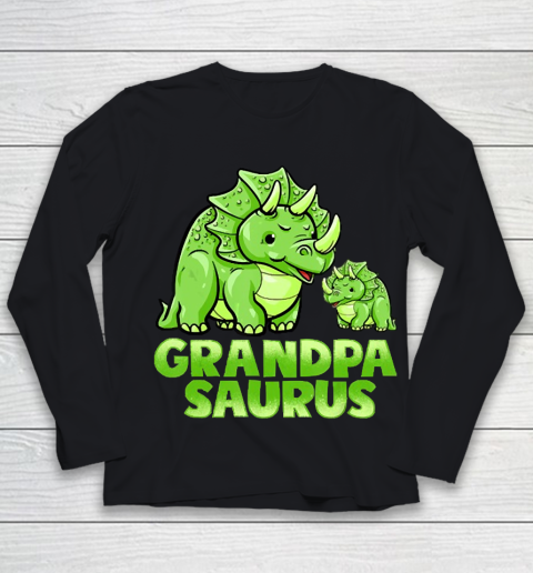 Grandpa Funny Gift Apparel  Grandpa Saurus Dinosaur Funny Grandpasaur Youth Long Sleeve