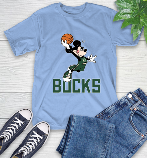 NBA Basketball Milwaukee Bucks Cheerful Mickey Mouse Shirt T-Shirt 12