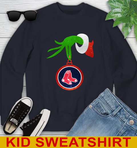 Boston Red Sox Grinch Merry Christmas MLB Baseball Youth Sweatshirt 3