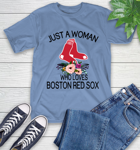 MLB Just A Woman Who Loves Boston Red Sox Baseball Sports T-Shirt 11