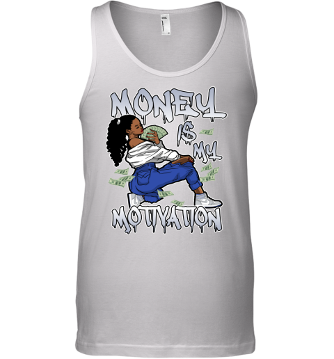 Jordan 1 Racer Blue Matching Sneaker Tshirt For Woman For Girl Money Is My Motivation White Jordan Shirt