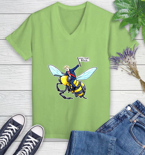 Save The Bees Donald Trump shirt Women's V-Neck T-Shirt 11