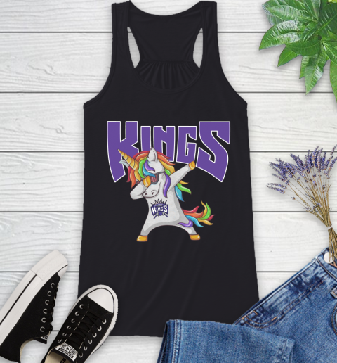 Sacramento Kings NBA Basketball Funny Unicorn Dabbing Sports Racerback Tank 2