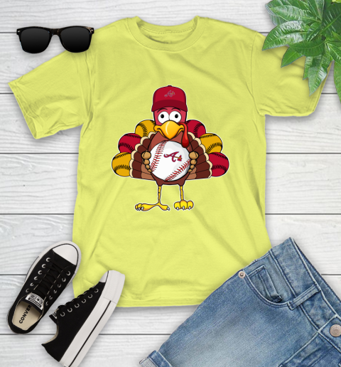 Atlanta Braves Turkey thanksgiving Youth T-Shirt 8