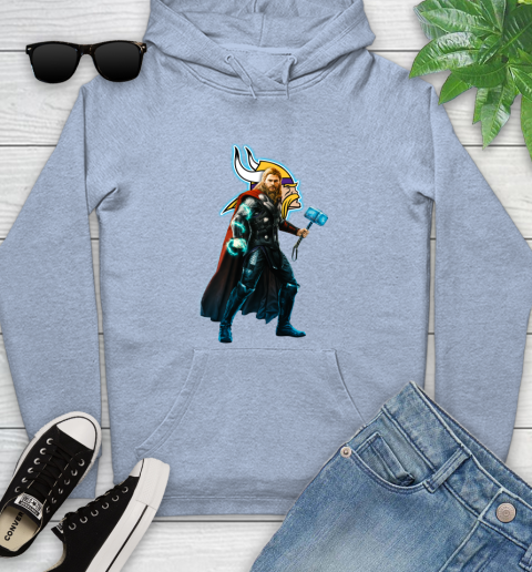 NFL Thor Avengers Endgame Football Minnesota Vikings Youth Hoodie 10