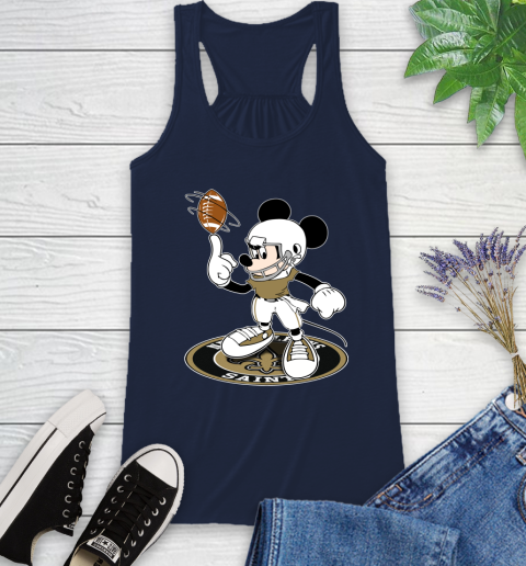 NFL Football New Orleans Saints Cheerful Mickey Disney Shirt Racerback Tank 11