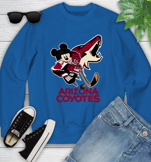 NHL Arizona Coyotes Mickey Mouse Disney Hockey T Shirt Youth Sweatshirt 18