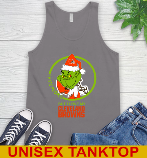 Cleveland Browns NFL Christmas Grinch I Hate People But I Love My Favorite Football Team Tank Top 7