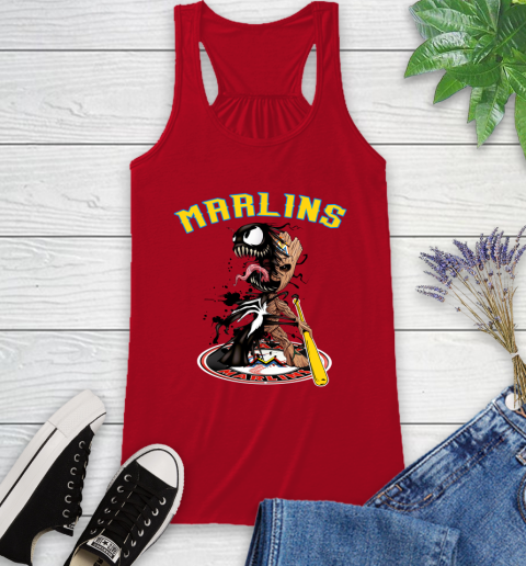 MLB Miami Marlins Baseball Venom Groot Guardians Of The Galaxy Racerback Tank 6