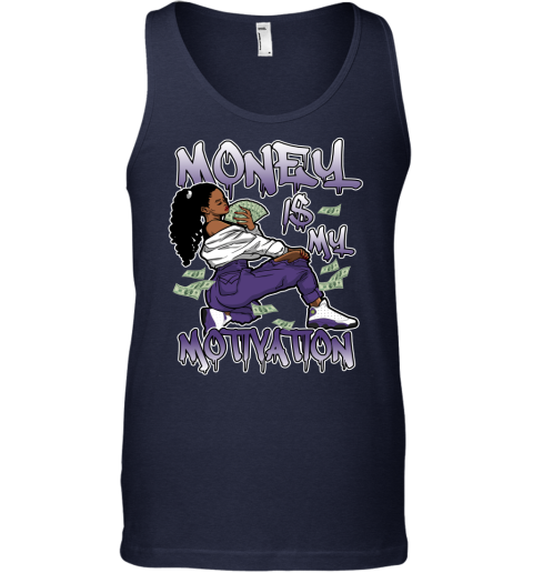 Jordan 13 Lakers Matching Sneaker Tshirt For Woman For Girl Money Is My Motivation Hipster Hip Hop Purple White Jordan Shirt