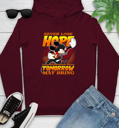 Tampa Bay Buccaneers NFL Football Mickey Disney Never Lose Hope Youth Hoodie 7
