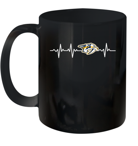 Nashville Predators NHL Hockey Heart Beat Shirt Ceramic Mug 11oz