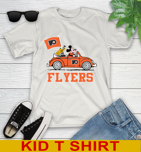 NHL Hockey Philadelphia Flyers Pluto Mickey Driving Disney Shirt Youth T-Shirt 13 NHL Hockey Philadelphia Flyers Pluto Mickey Driving Disney Shirt Youth T-Shirt - Image 13