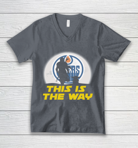 Edmonton Oilers NHL Ice Hockey Star Wars Yoda And Mandalorian This Is The Way V-Neck T-Shirt 4