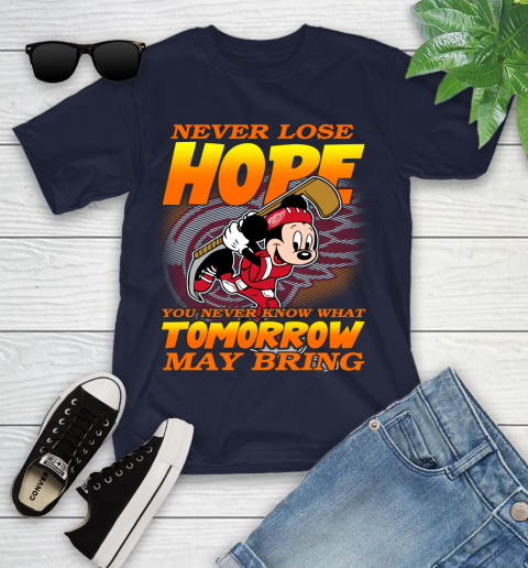 Detroit Red Wings NHL Hockey ootball Mickey Disney Never Lose Hope Youth T-Shirt 2