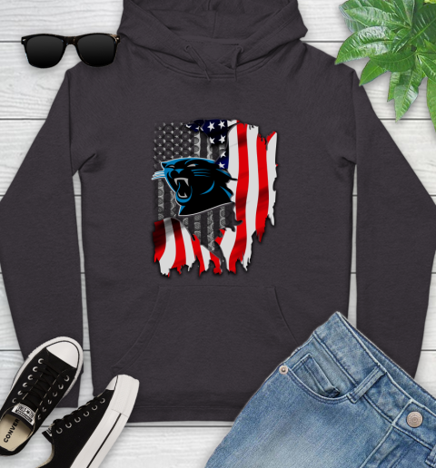 Carolina Panthers NFL Football American Flag Youth Hoodie 8