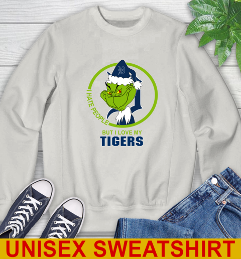Detroit Tigers MLB Christmas Grinch I Hate People But I Love My Favorite Baseball Team Sweatshirt 12