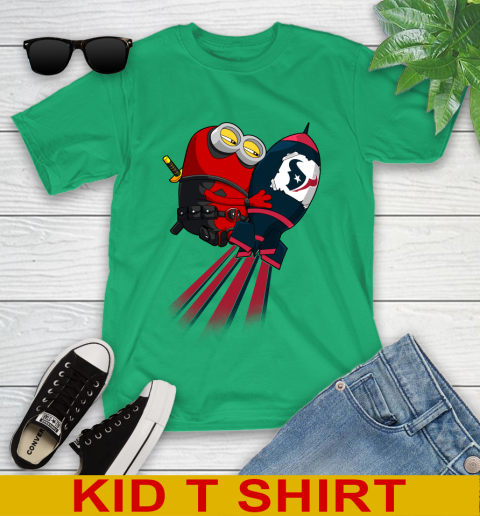 NFL Football Houston Texans Deadpool Minion Marvel Shirt Youth T-Shirt 7