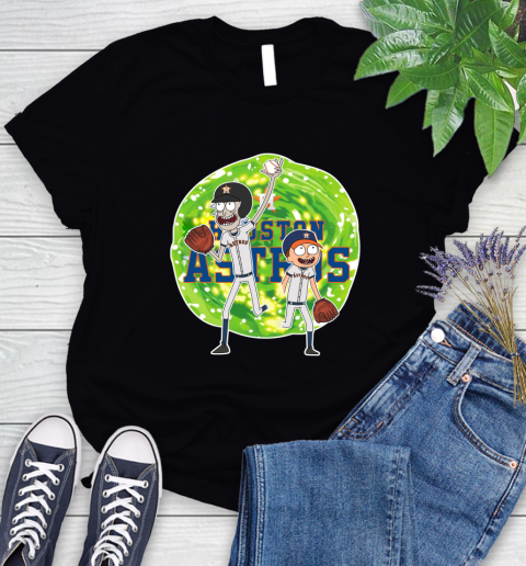 MLB Houston Astros Rick And Morty Baseball Sports Women's T-Shirt 2