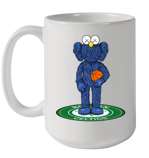 NBA Basketball Boston Celtics Kaws Bff Blue Figure Shirt Ceramic Mug 15oz