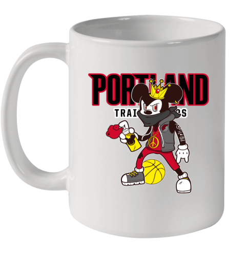 Portland Trail Blazers NBA Basketball Mickey Peace Sign Sports Ceramic Mug 11oz