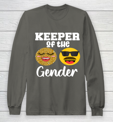 Keeper of the Gender Staches or Lashes Gender Reveal Party Long Sleeve T-Shirt 5