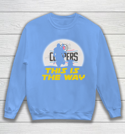 LA Clippers NBA Basketball Star Wars Yoda And Mandalorian This Is The Way Sweatshirt 8