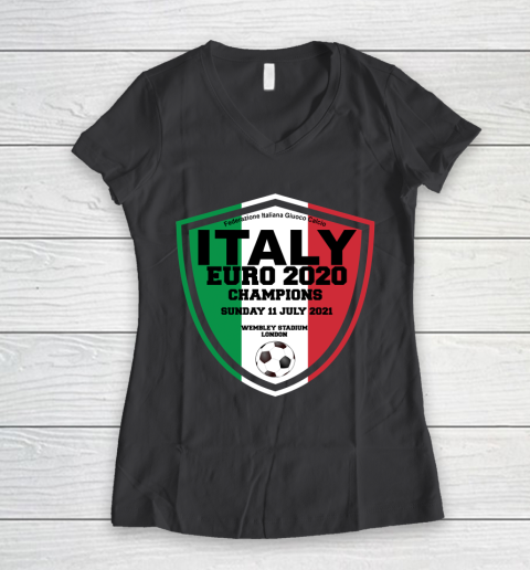 Italy Football Italian Football Forza Italia Champions Euro 2020 Women's V-Neck T-Shirt 6