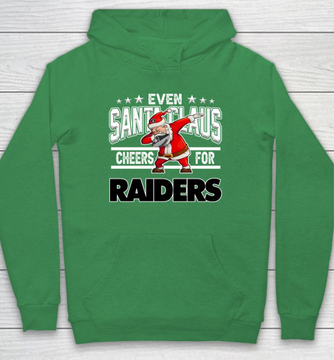Oakland Raiders Even Santa Claus Cheers For Christmas NFL Hoodie 5
