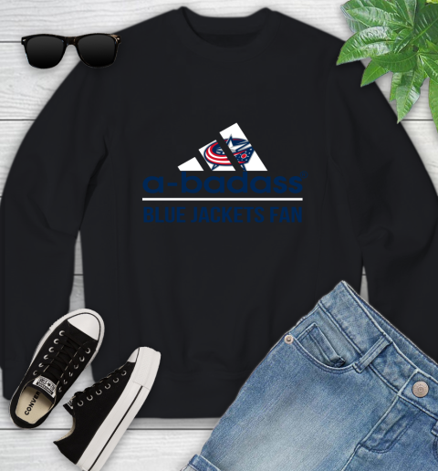 NHL A Badass Columbus Blue Jackets Fan Adidas Hockey Sports Youth Sweatshirt