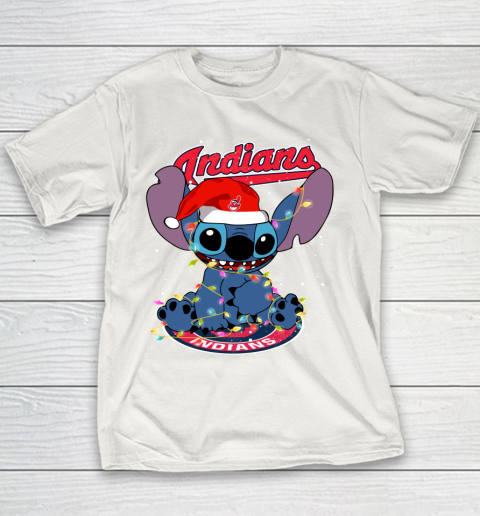 Cleveland Indians MLB noel stitch Baseball Christmas Youth T-Shirt