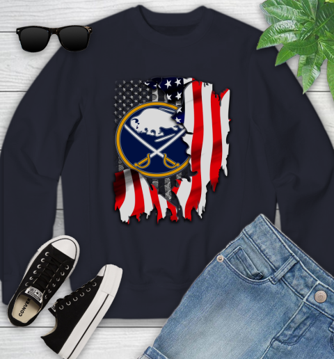 Buffalo Sabres NHL Hockey American Flag Youth Sweatshirt 2