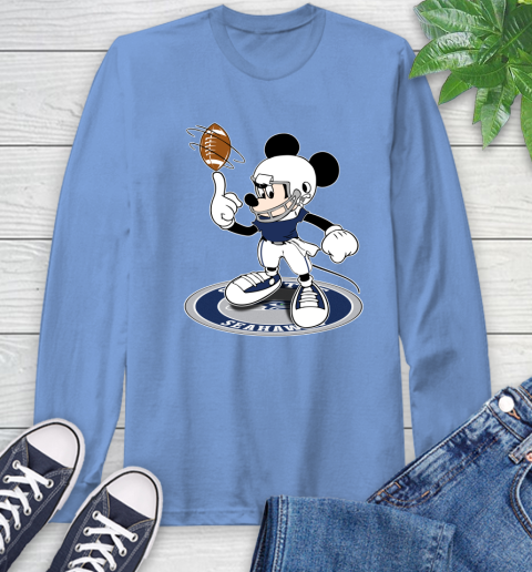 NFL Football Seattle Seahawks Cheerful Mickey Disney Shirt Long Sleeve T-Shirt 12