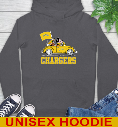 NFL Football Los Angeles Chargers Pluto Mickey Driving Disney Shirt Hoodie 7