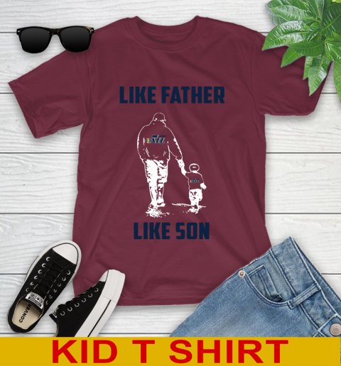 Utah Jazz NBA Basketball Like Father Like Son Sports Youth T-Shirt 5