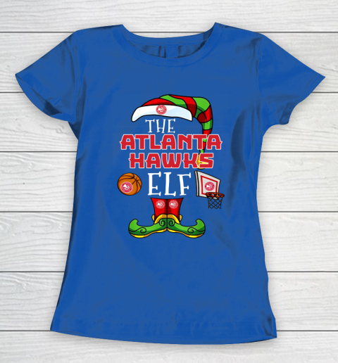 Atlanta Hawks Christmas ELF Funny NBA Women's T-Shirt 8