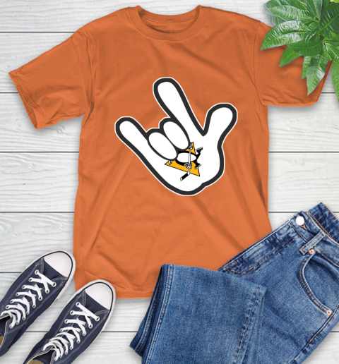 Pittsburgh Penguins NHL Hockey Mickey Rock Hand Disney T-Shirt 5
